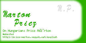 marton pricz business card